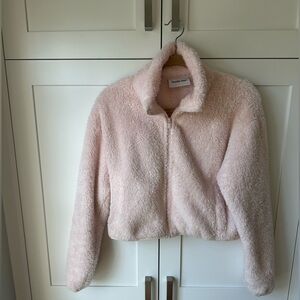 Aritzia Sunday Best Pink Fuzzy Jacket